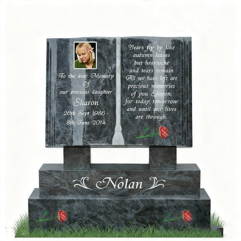 Batu Nisan Peringatan Granit Berbentuk Buku