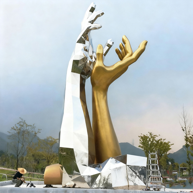 Patung Seni Stainless Steel Abstrak Luar Ruangan