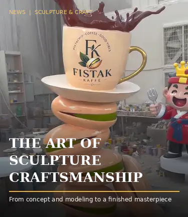 Bagaimana Cetakan dan Lukisan Patung Fiberglass Kopi Pistachio Bermerek untuk Kafe AS yang Baru?